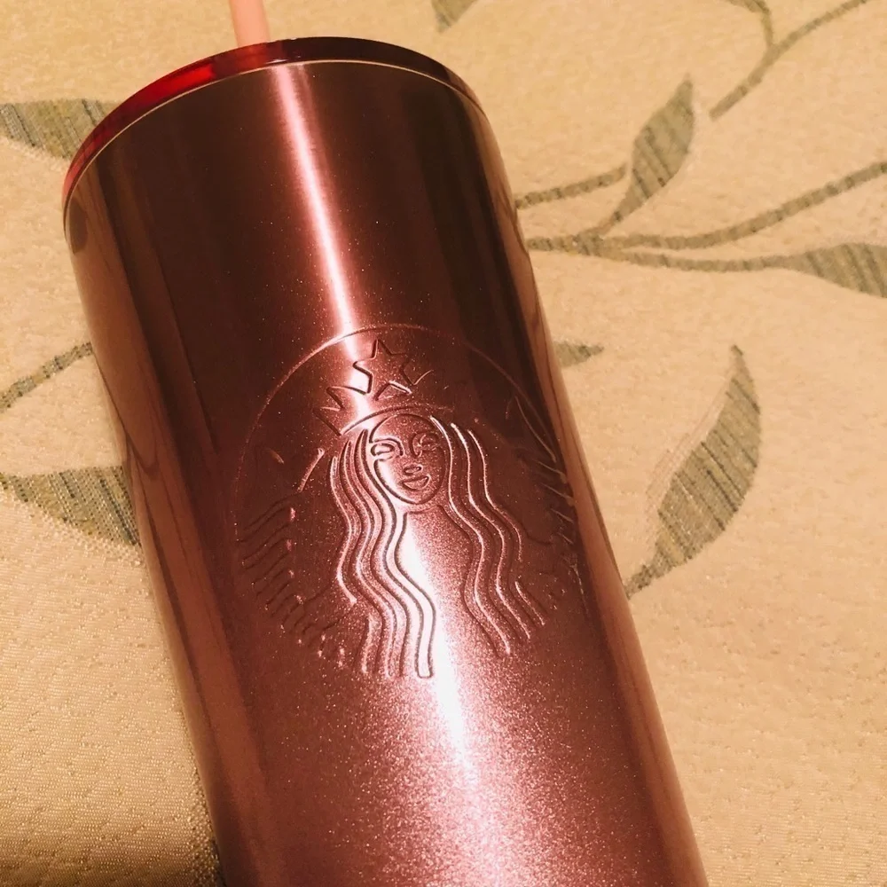 Starbucks Rose Gold Cold Cup Holiday